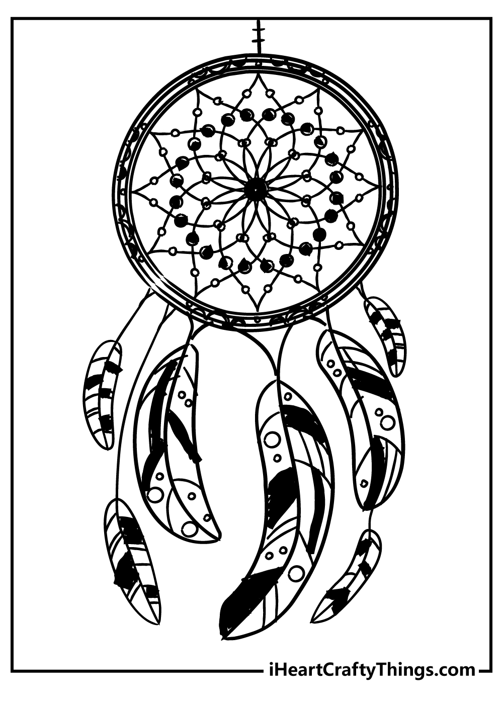 Dream Catcher Coloring Original Sheet for children free download