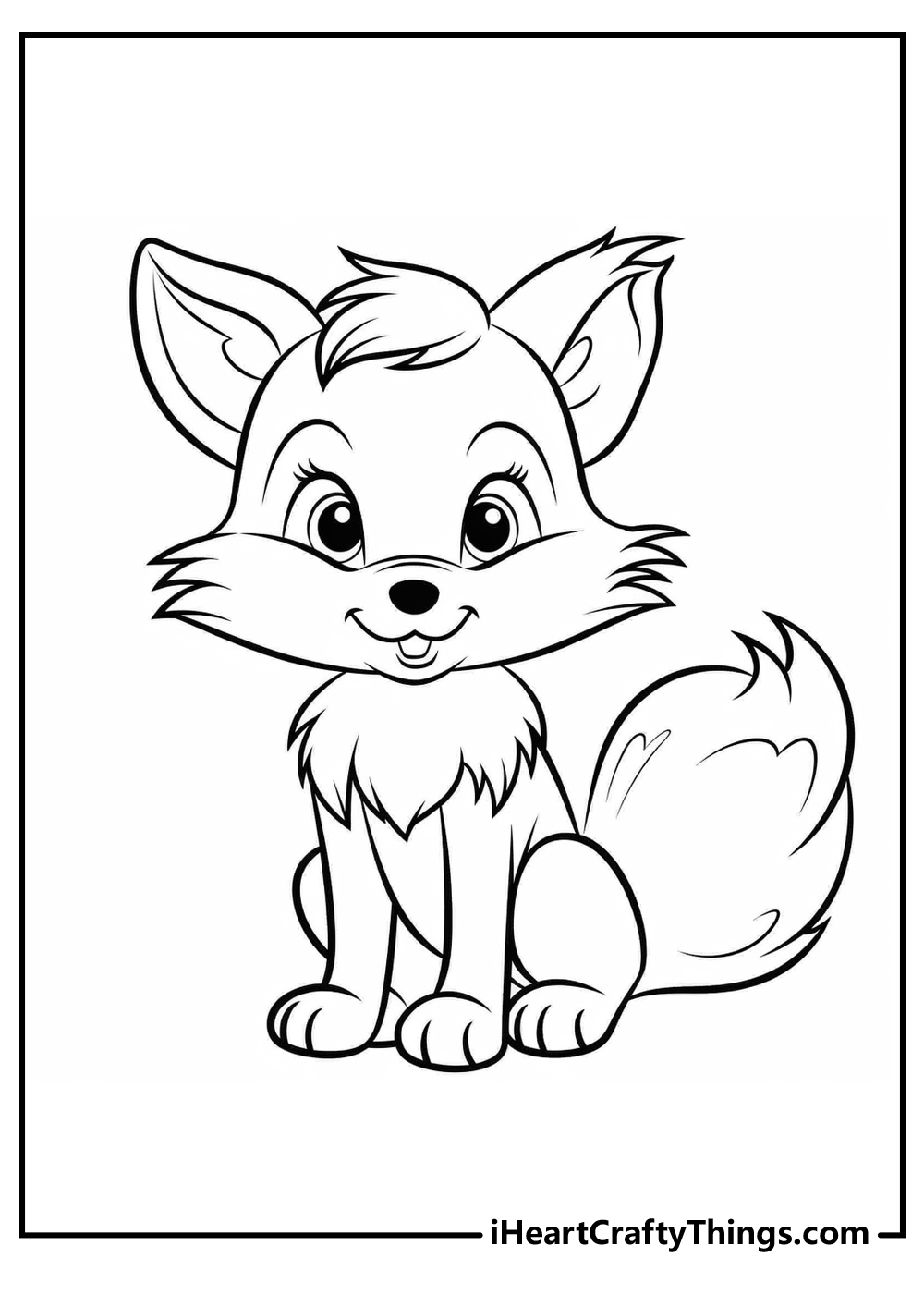 young fox coloring printable