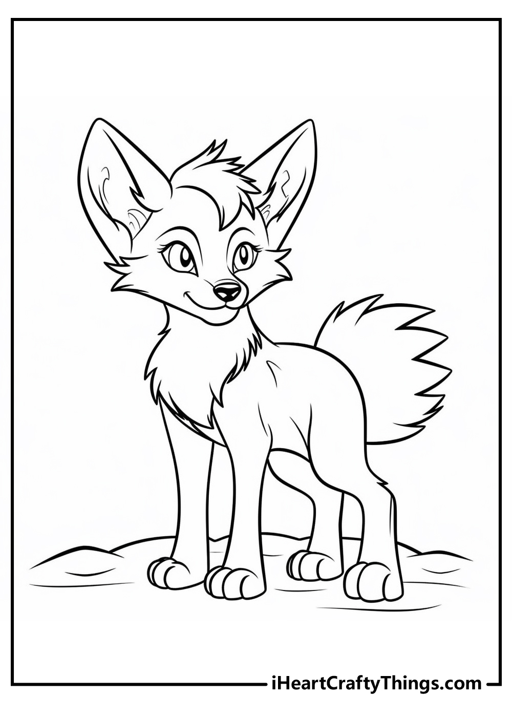 cute fox coloring printable for kids
