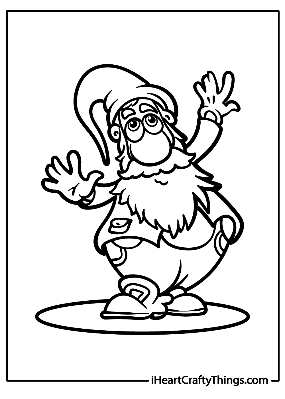 gnome coloring printable pages for kids