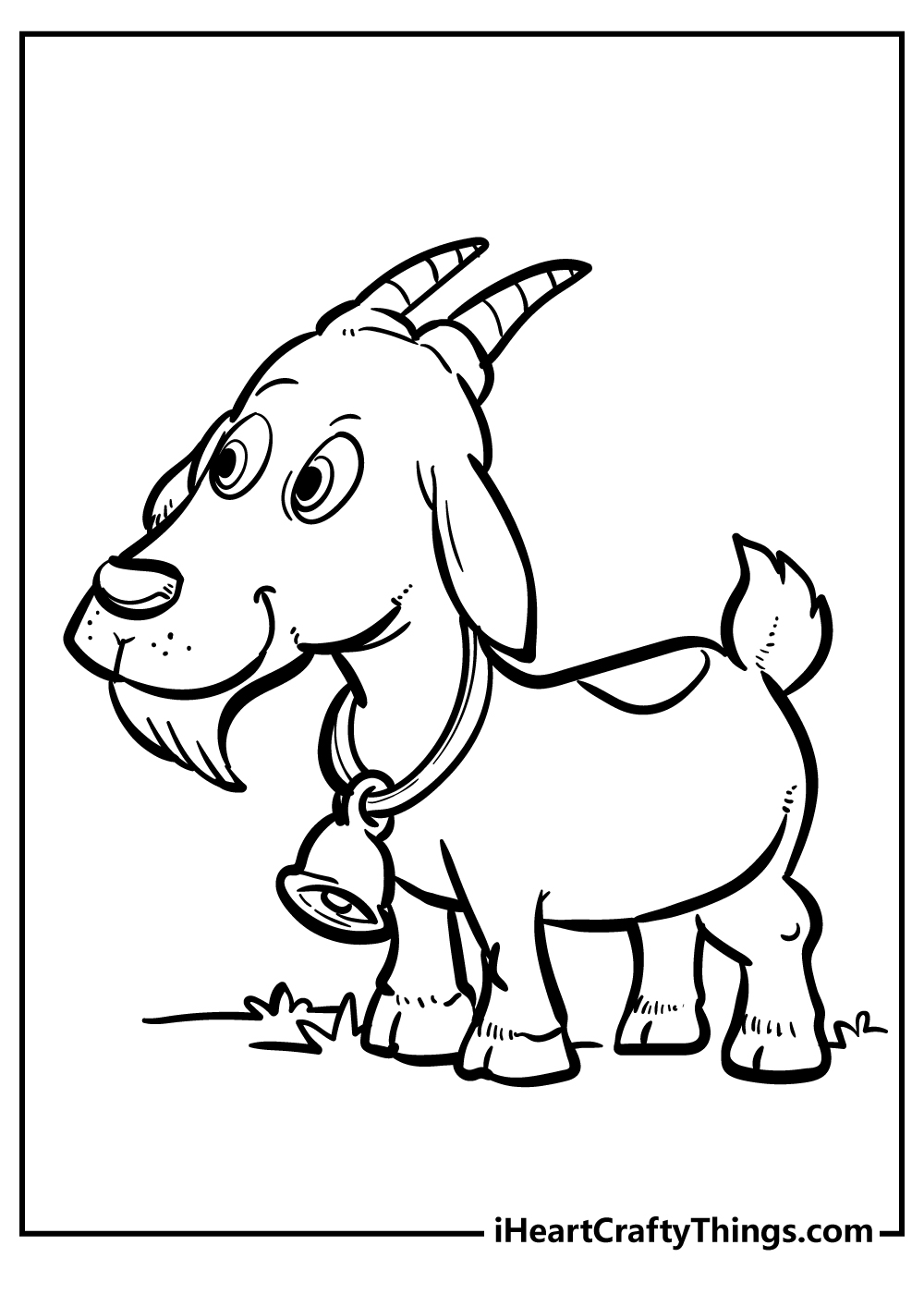 Goat Coloring Book for kids free printable