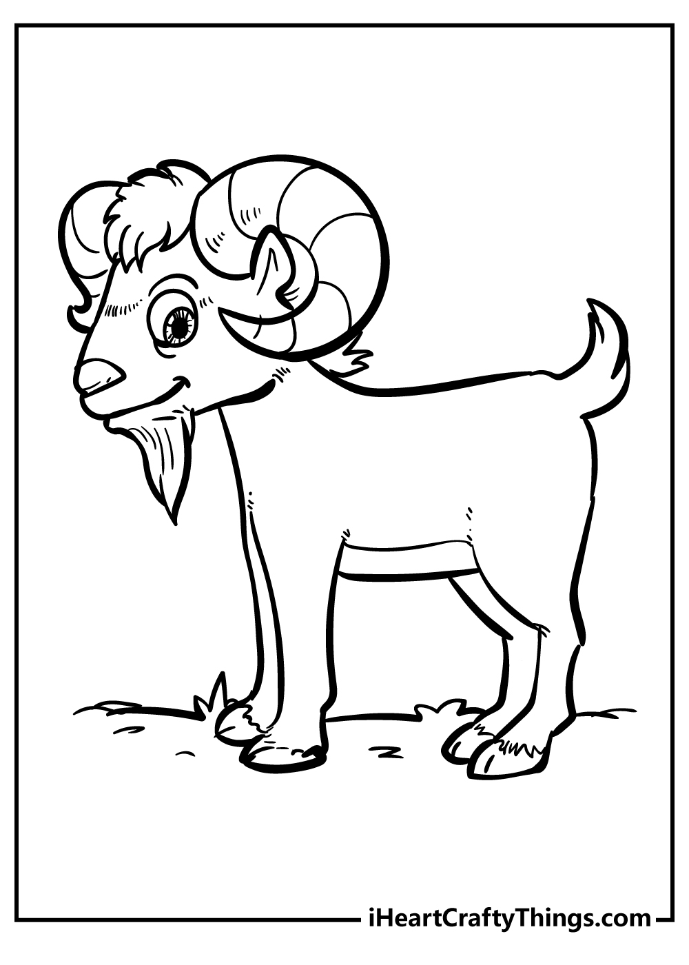 Goat Coloring Original Sheet for children free download