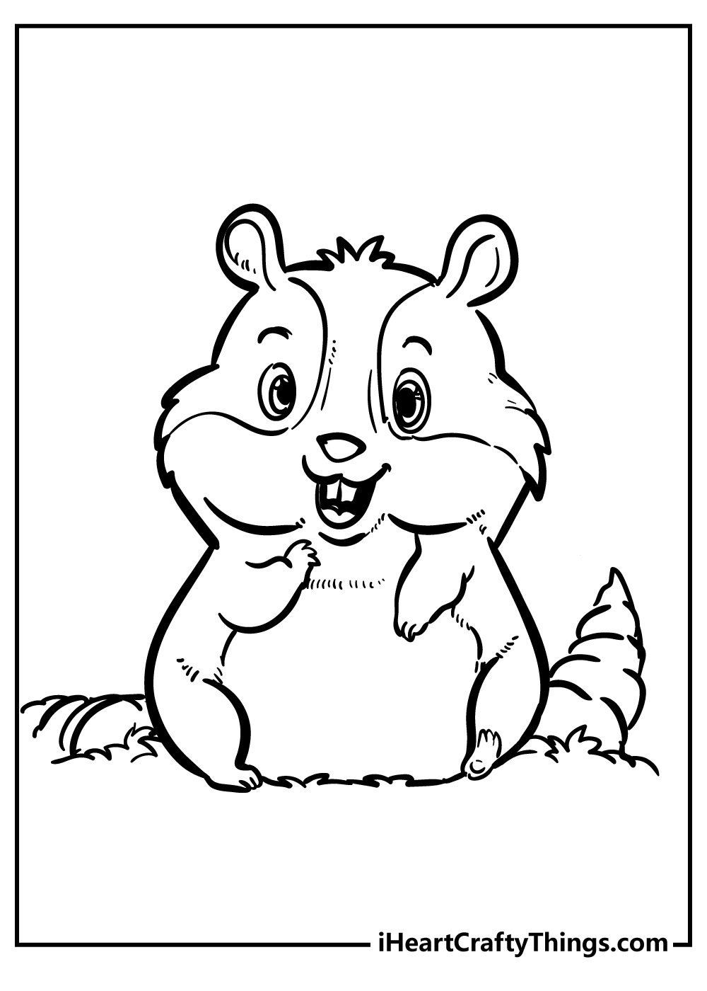 Hamster Easy Coloring Pages