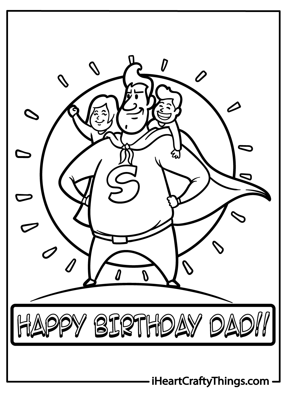 happy birthday dad coloring printable
