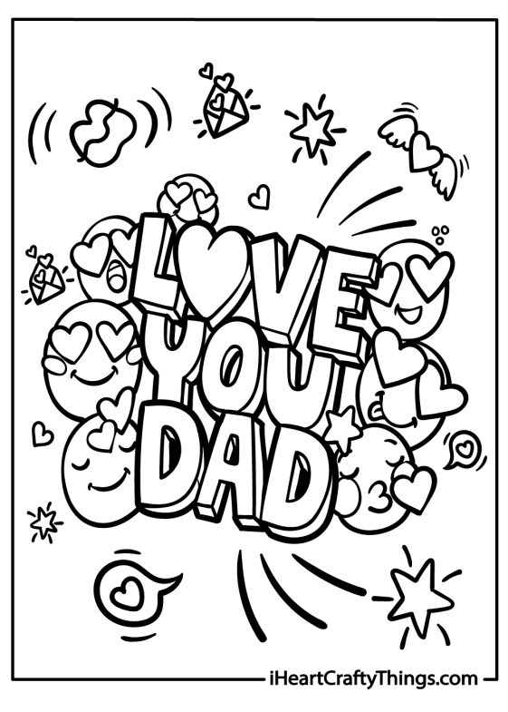 Happy Birthday Dad Coloring Pages (100% Free Printables)