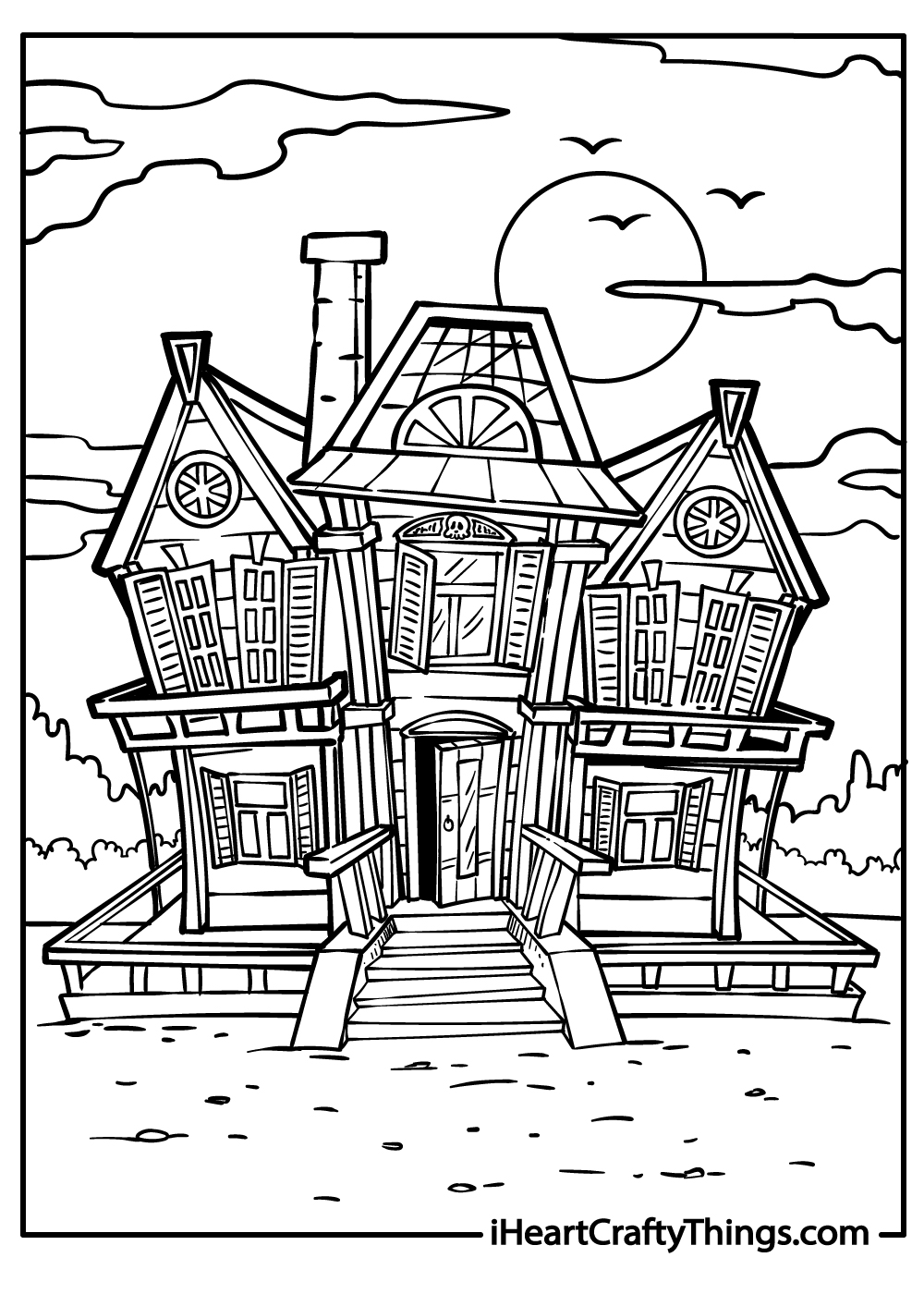 haunted house coloring