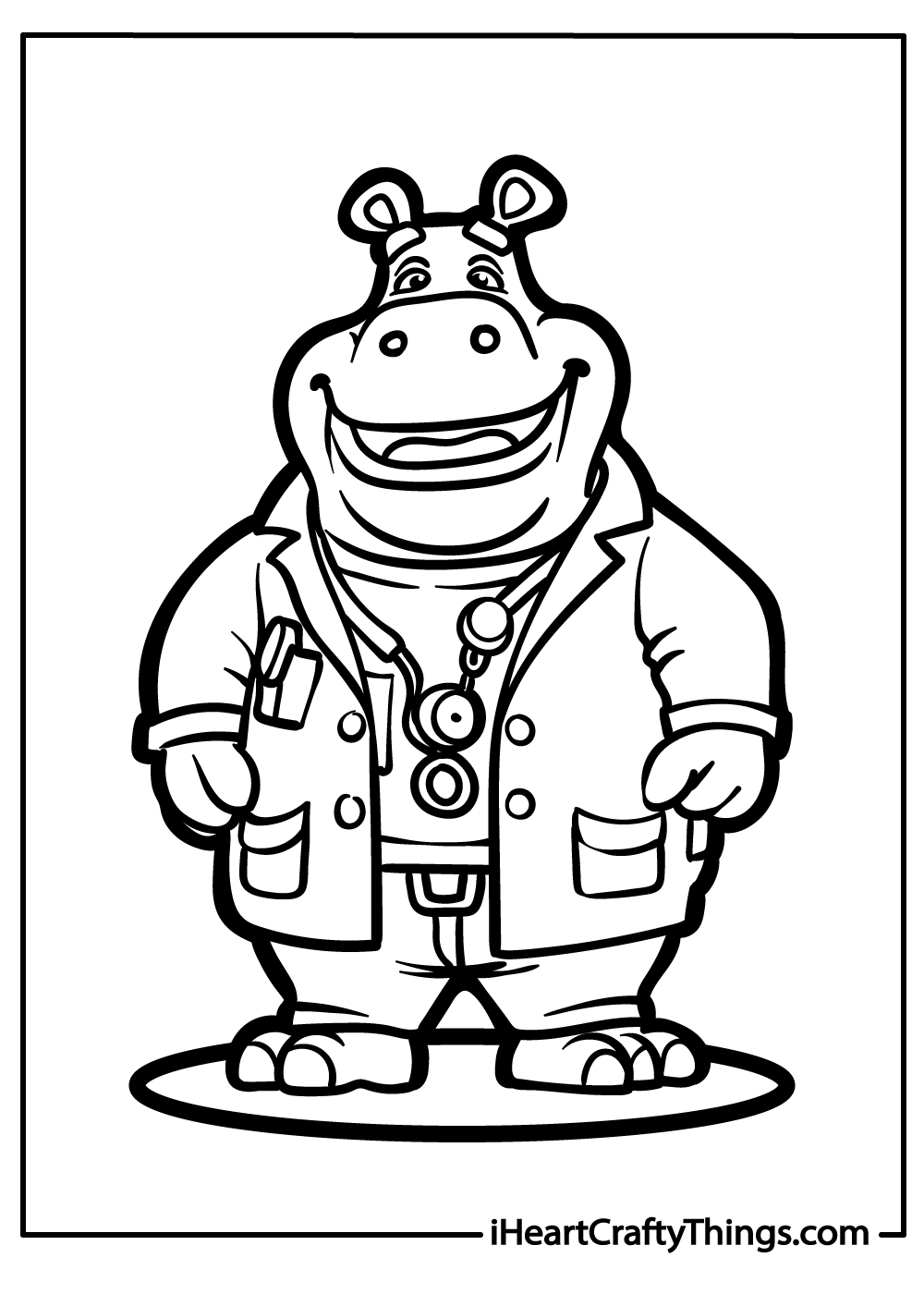 hippo coloring printable