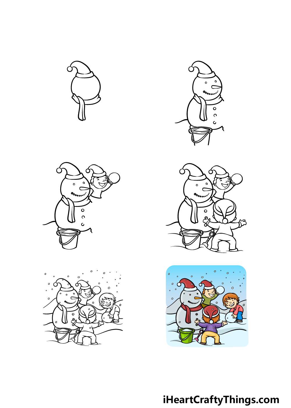 how to draw a Holiday in 6 steps