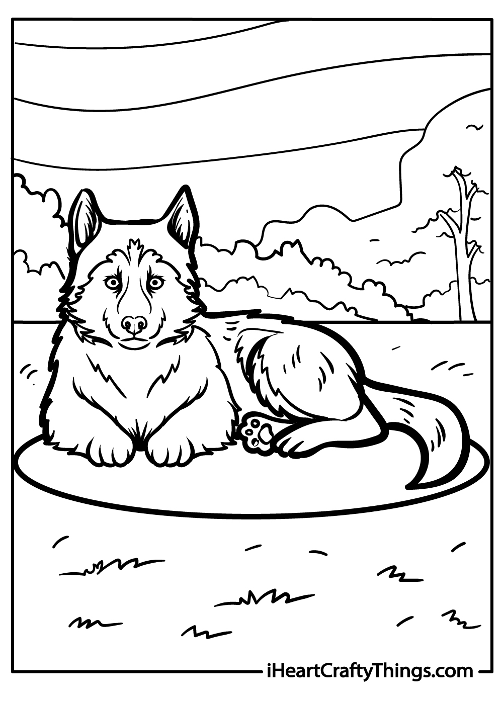 husky coloring pages for kids