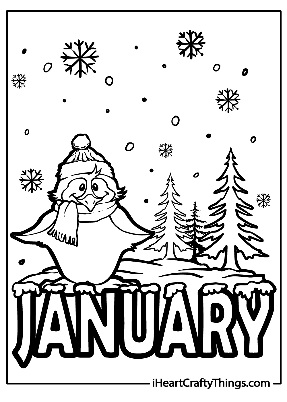 January coloring sheet free pdf download