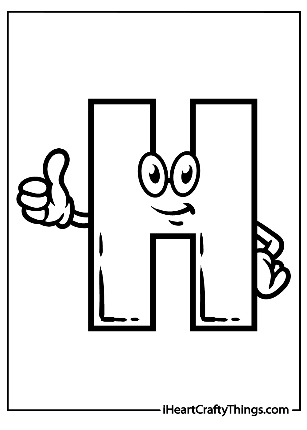 letter H coloring pages for kids