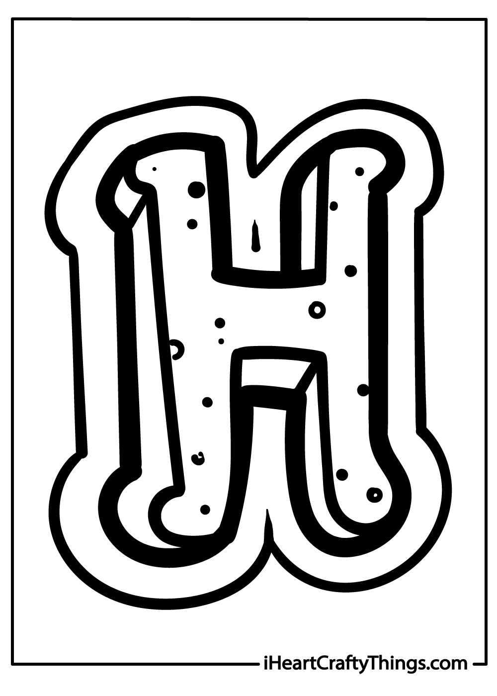 original letter H coloring printable