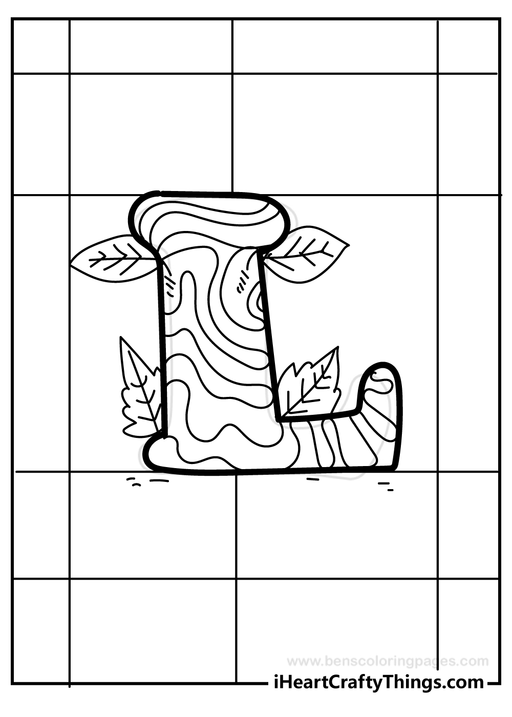 Letter L Easy Coloring Pages