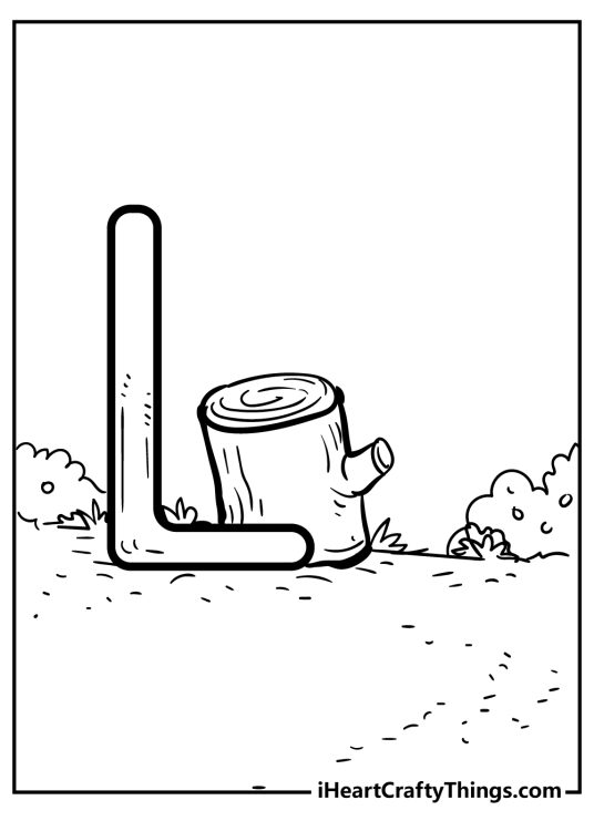 Letter L Coloring Pages for adults free printable