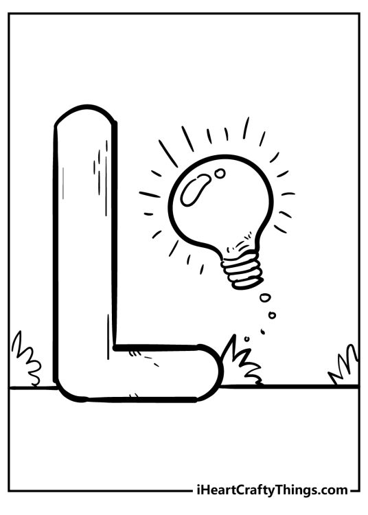 Letter L Coloring Pages for preschoolers free printable