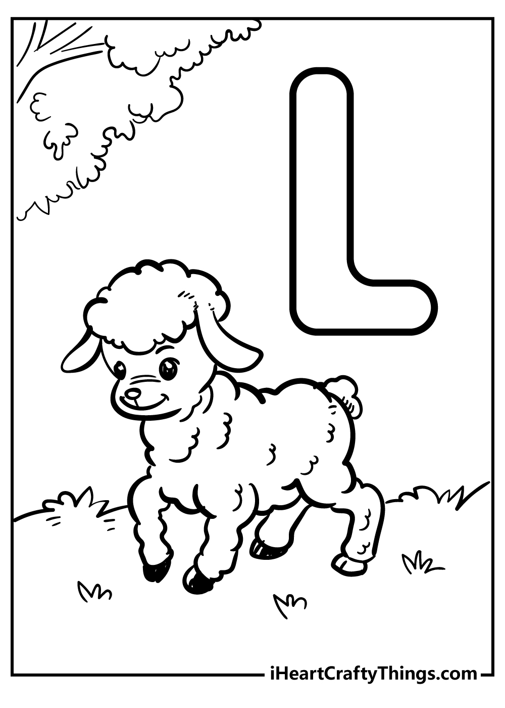 Letter L Coloring Book for kids free printable