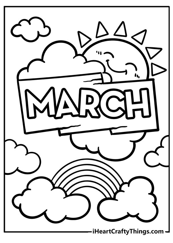 March Coloring Pages (100% Free Printables)