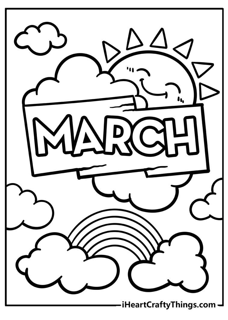 March Coloring Pages (100% Free Printables)