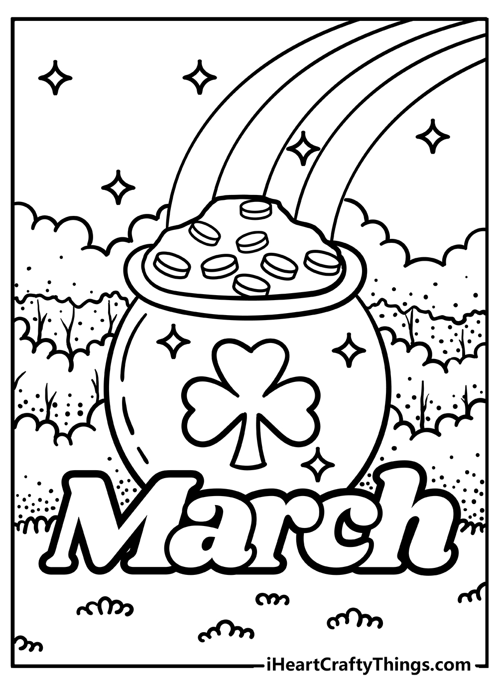 March Easy Coloring Pages