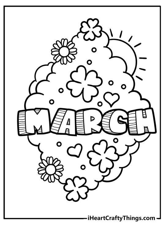 March Coloring Pages (100% Free Printables)