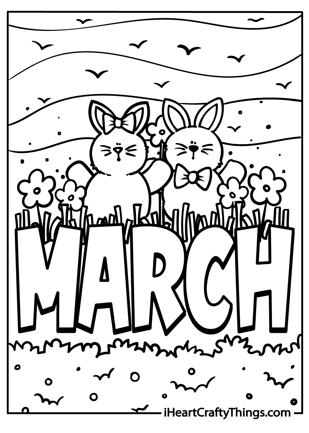 black-and-white march coloring pages