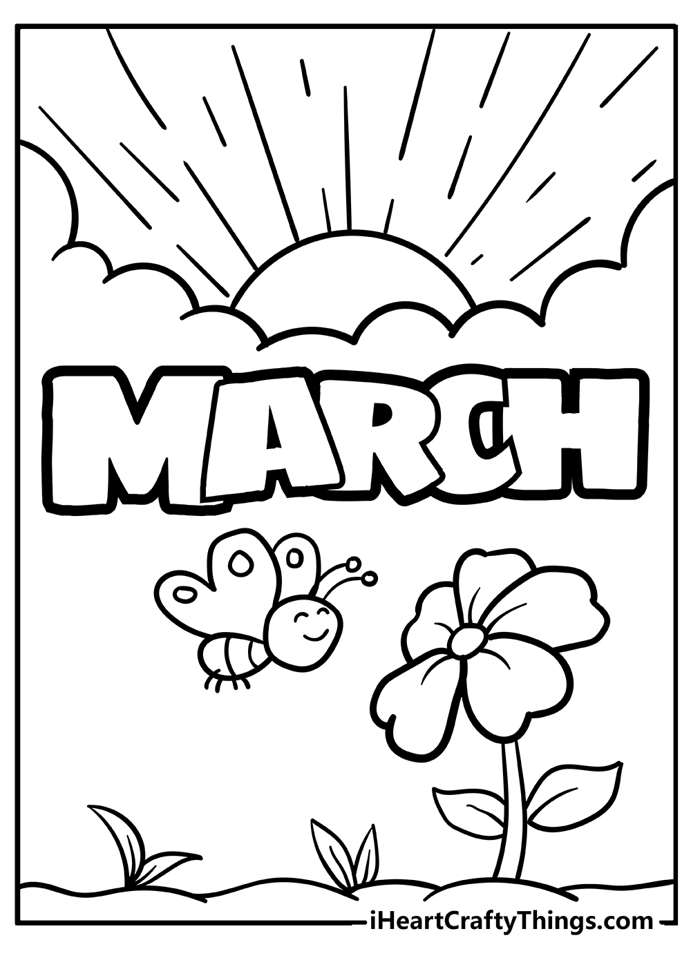 March Coloring Original Sheet for children free download