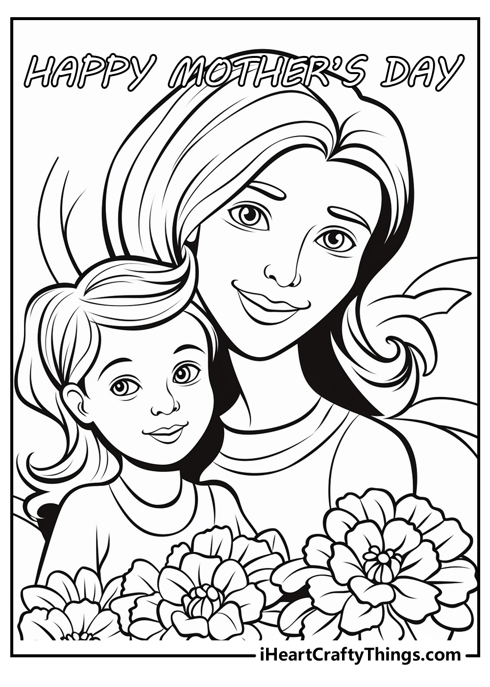 mother's day coloring sheet free download