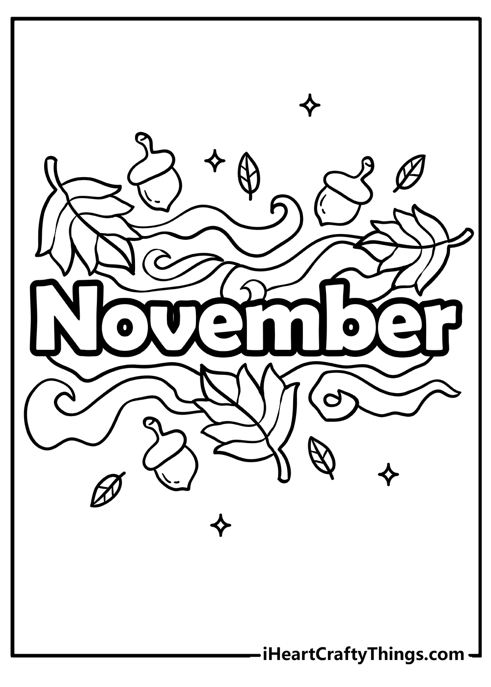 November Coloring Sheet for children free download