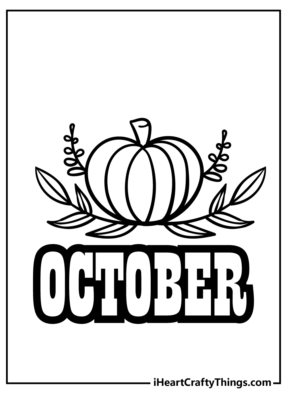 October Calendar Coloring Page