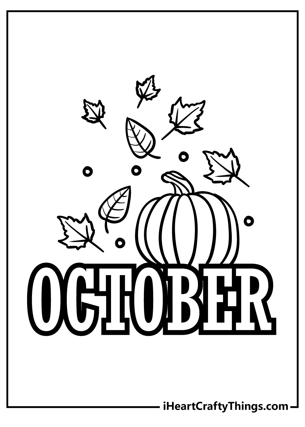 October Coloring Book for kids free printable