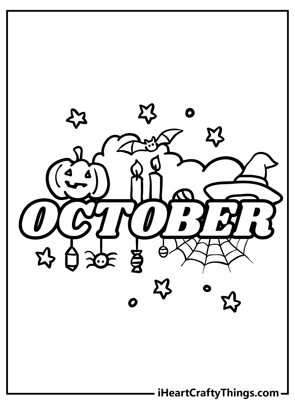 October Easy Coloring Pages