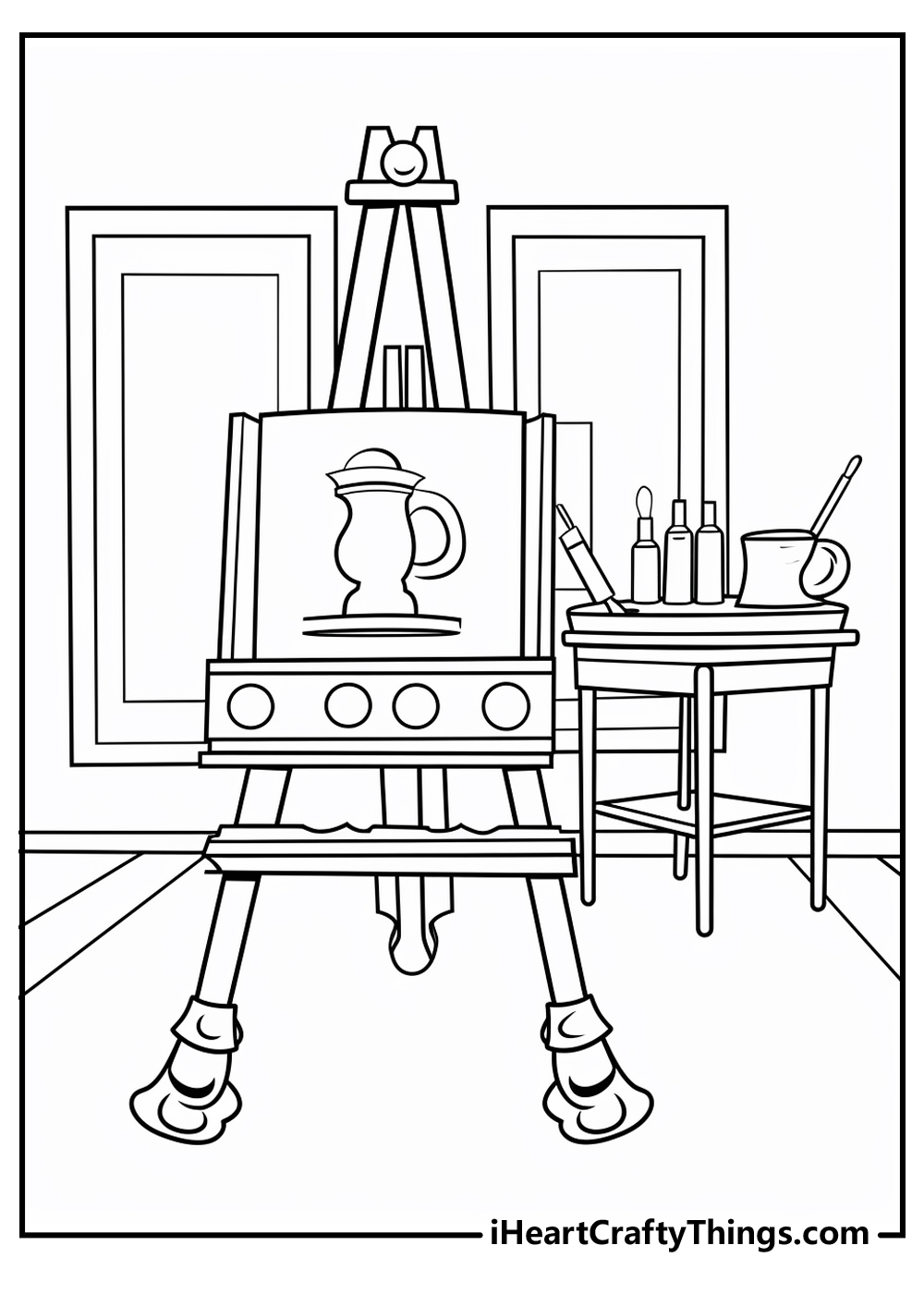 Coloring Page painter's easel - free printable coloring pages