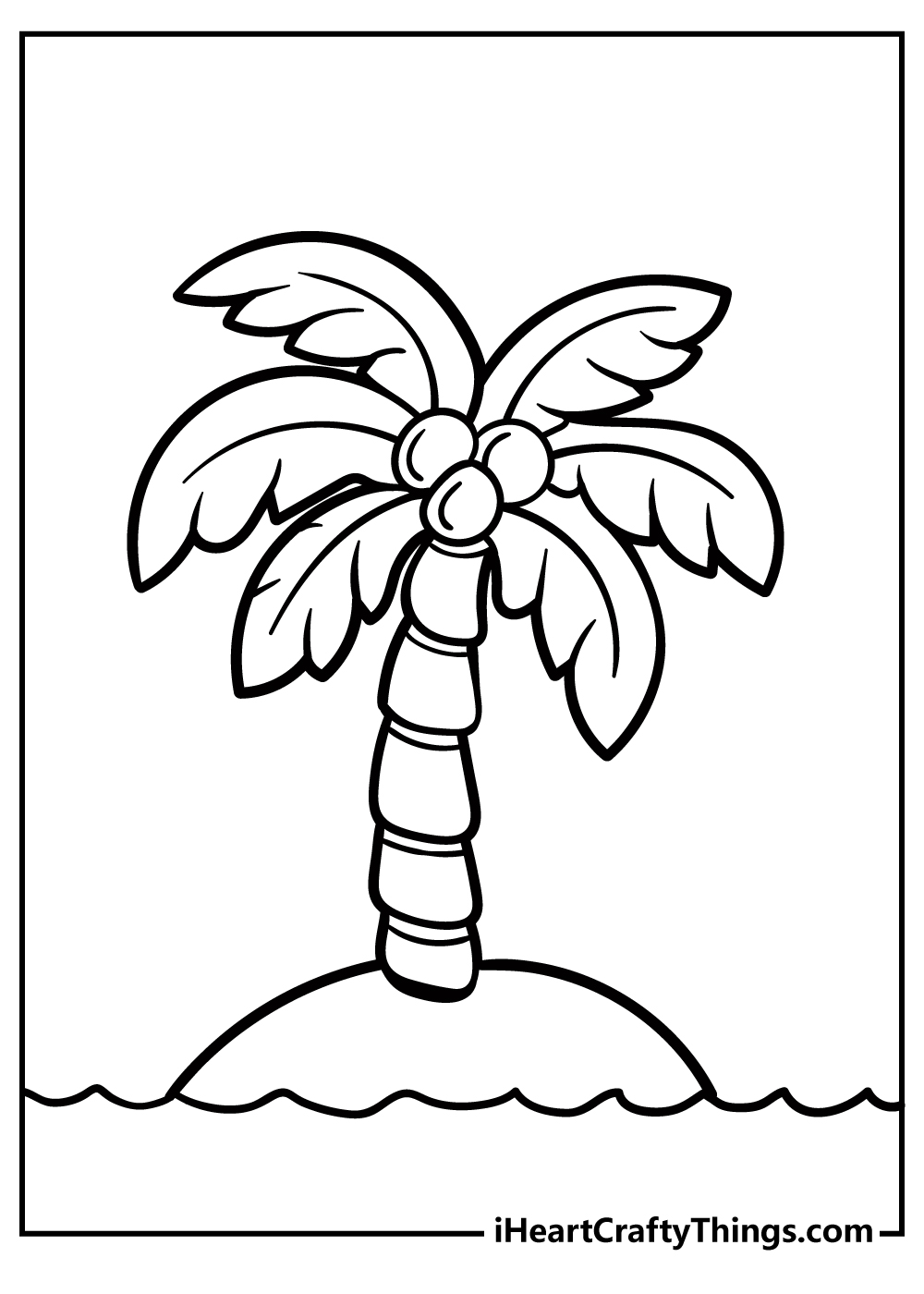 Palm Tree Coloring Pages for kids free download