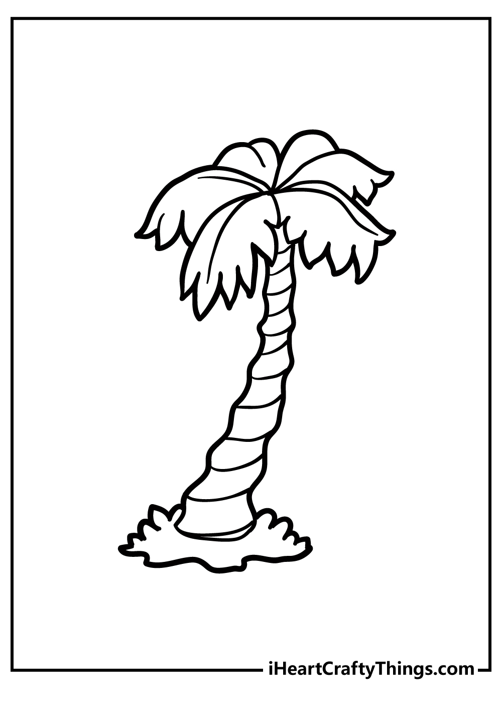 Palm Tree Coloring Sheet for children free download