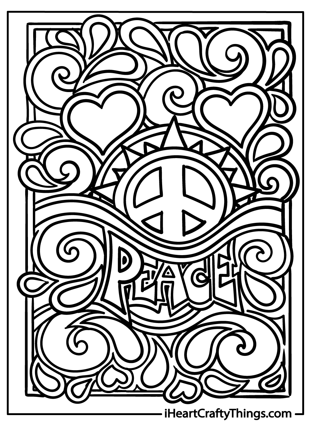 peace symbol coloring printable