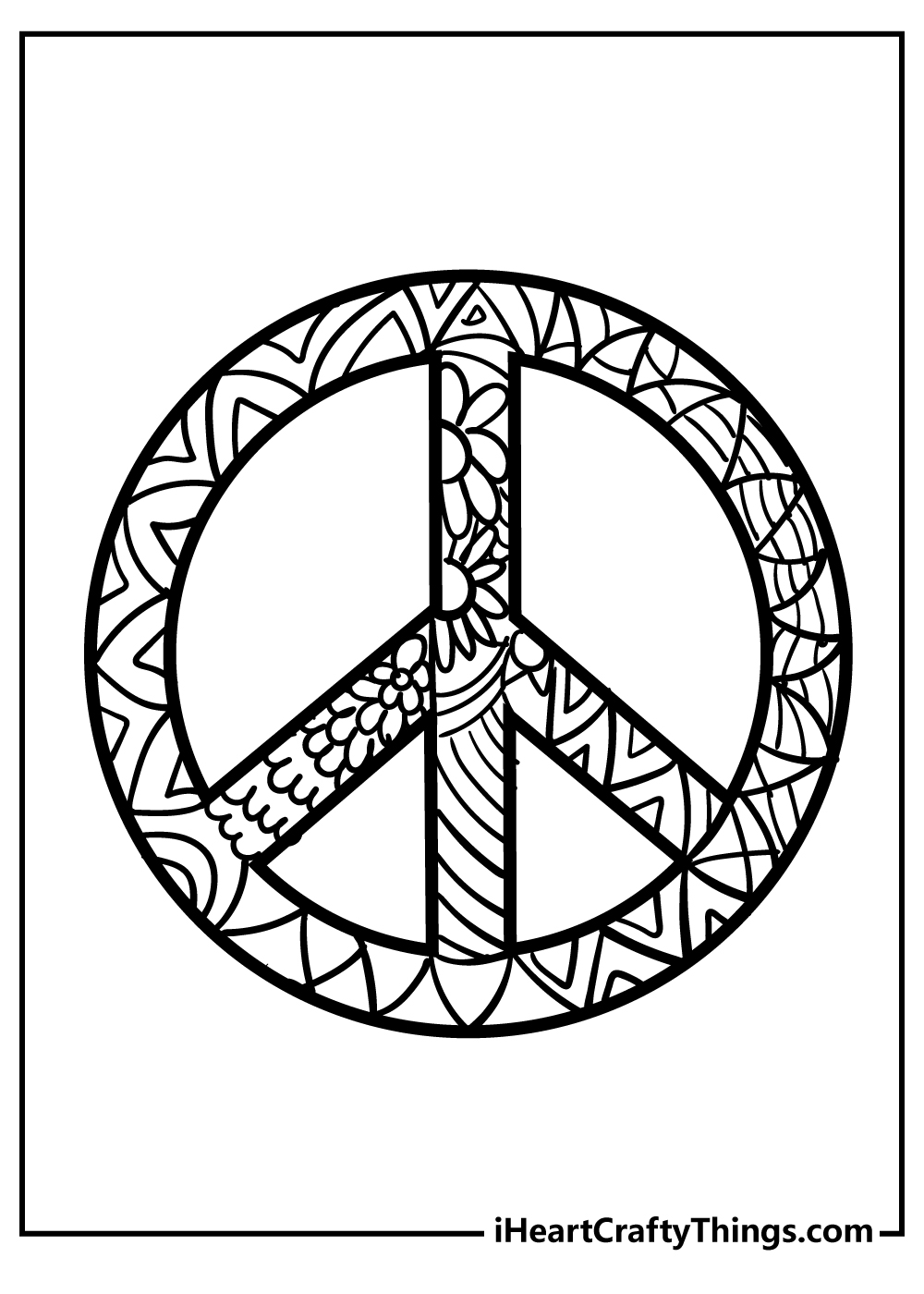 coloring pages of peace signs and love