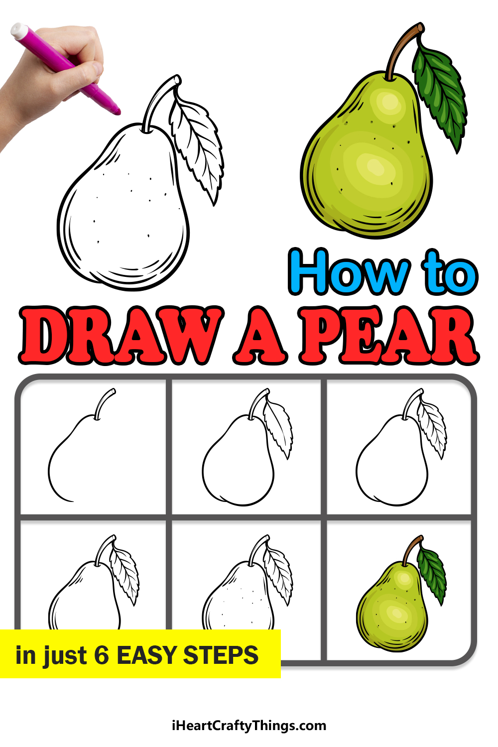 How to Draw A Pear in 6 easy steps