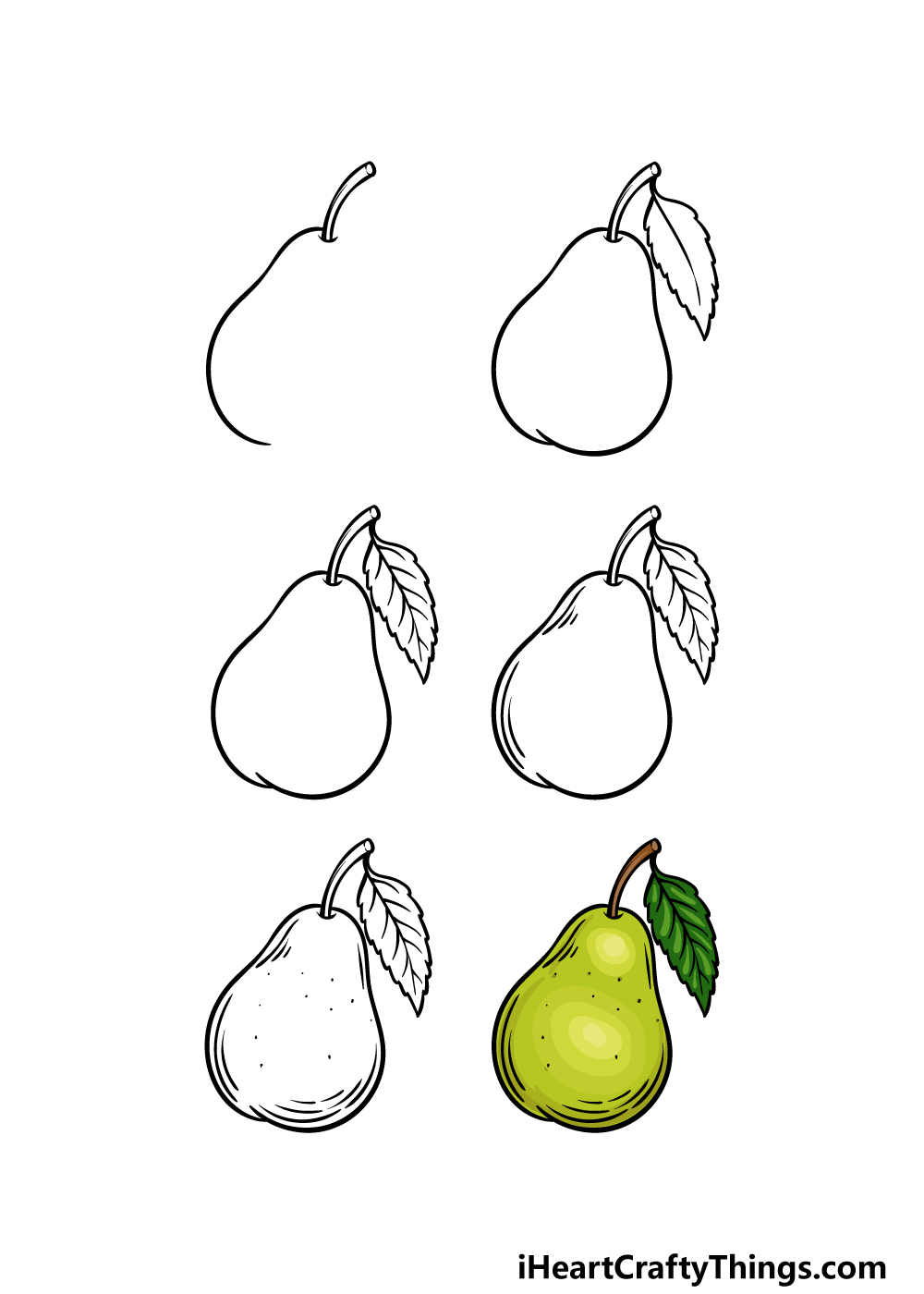 How to Draw A Pear in 6 easy steps