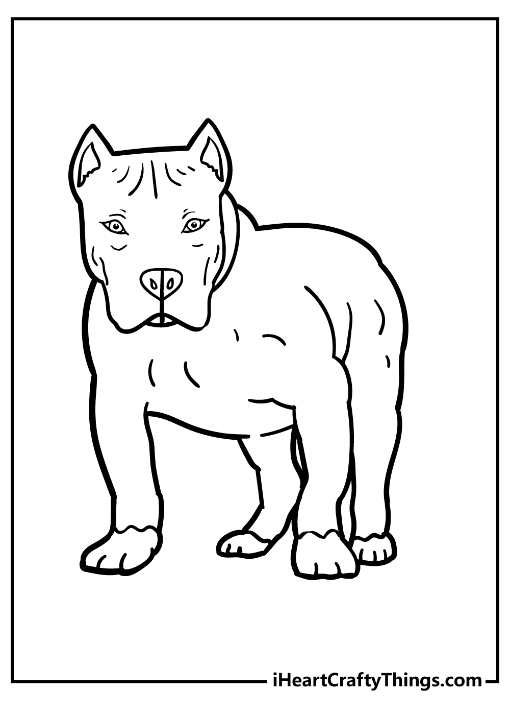 Pitbull Coloring Pages for preschoolers free printable