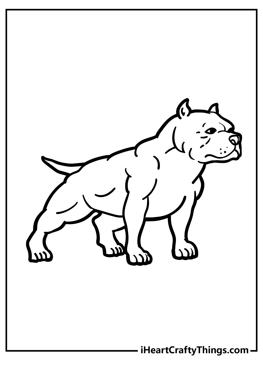 Pitbull Coloring Sheet for children free download
