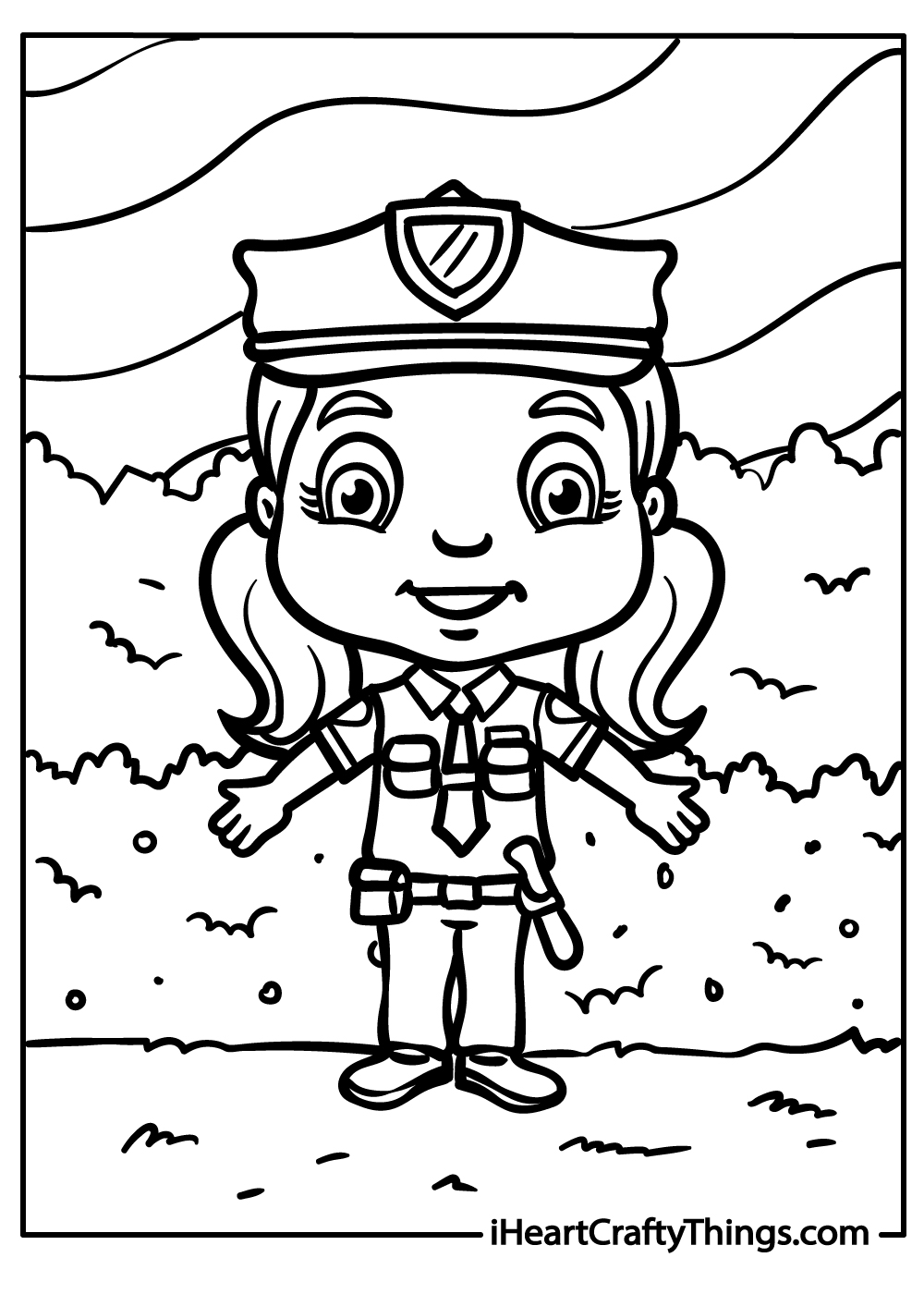 young policewoman coloring pages