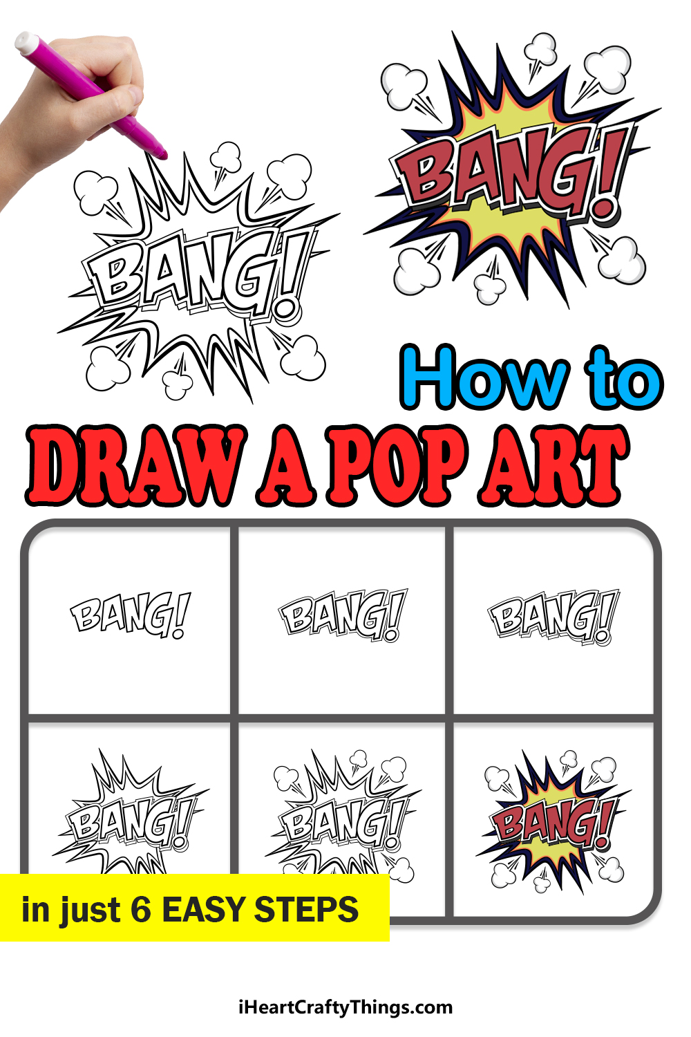 Easy Pop Art Lesson Tutorial and Pop Art Coloring Page