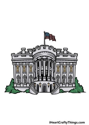 how to draw The White House image