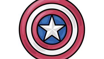 how to draw Captain America’s Shield image