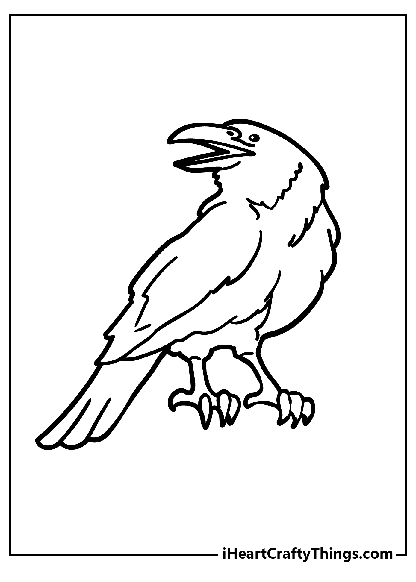 Raven Easy Coloring Pages