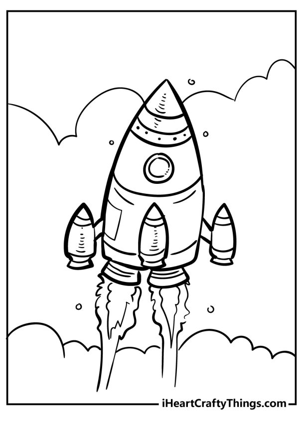 Printable Rocket Coloring Pages (100% Free Printables)