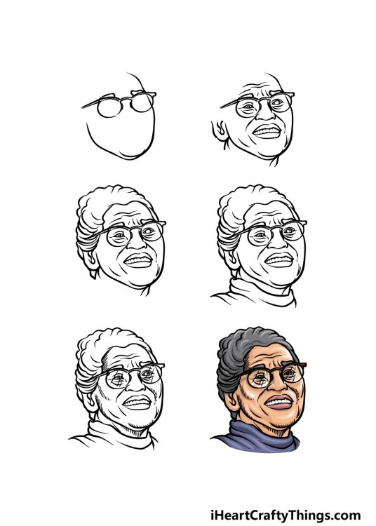 Rosa Parks Drawing How To Draw Rosa Parks Step By Step