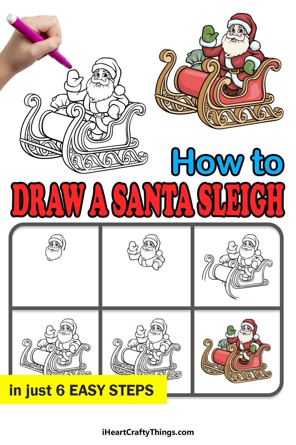 How To Draw Santa's Sleigh - YouTube