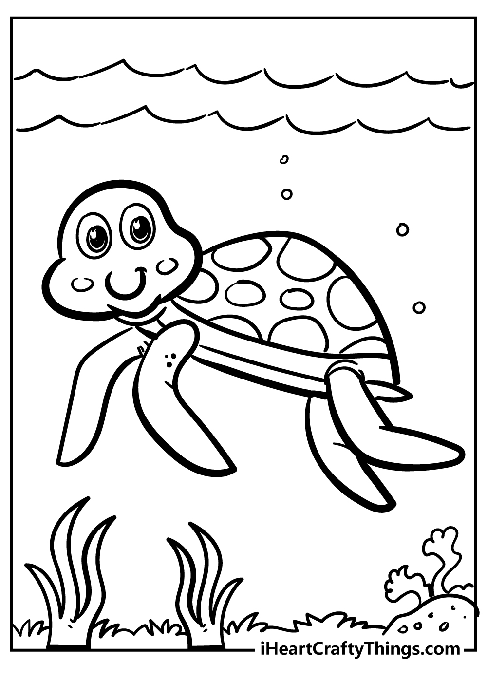 Sea Animals Coloring Sheet for children free download