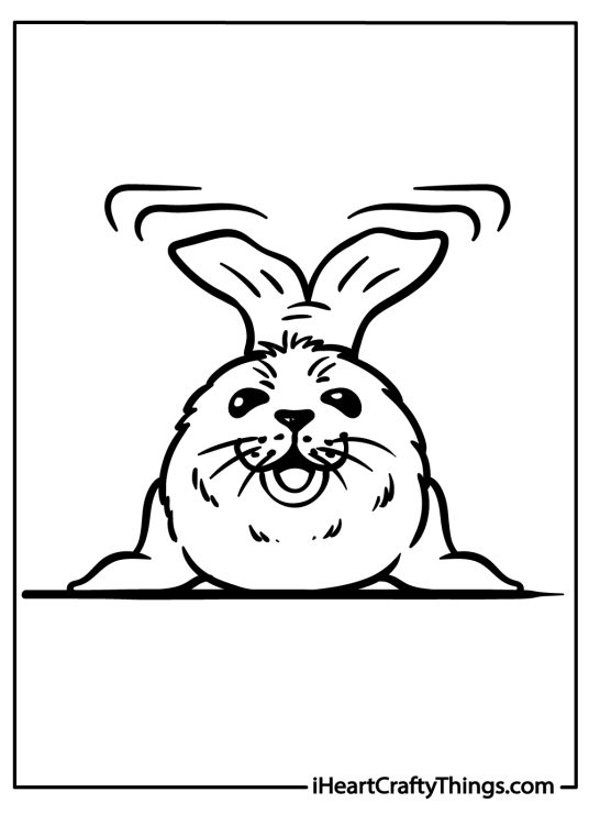 Animal-themed printable for children of a cheerful seal waving its tail flippers in the air
